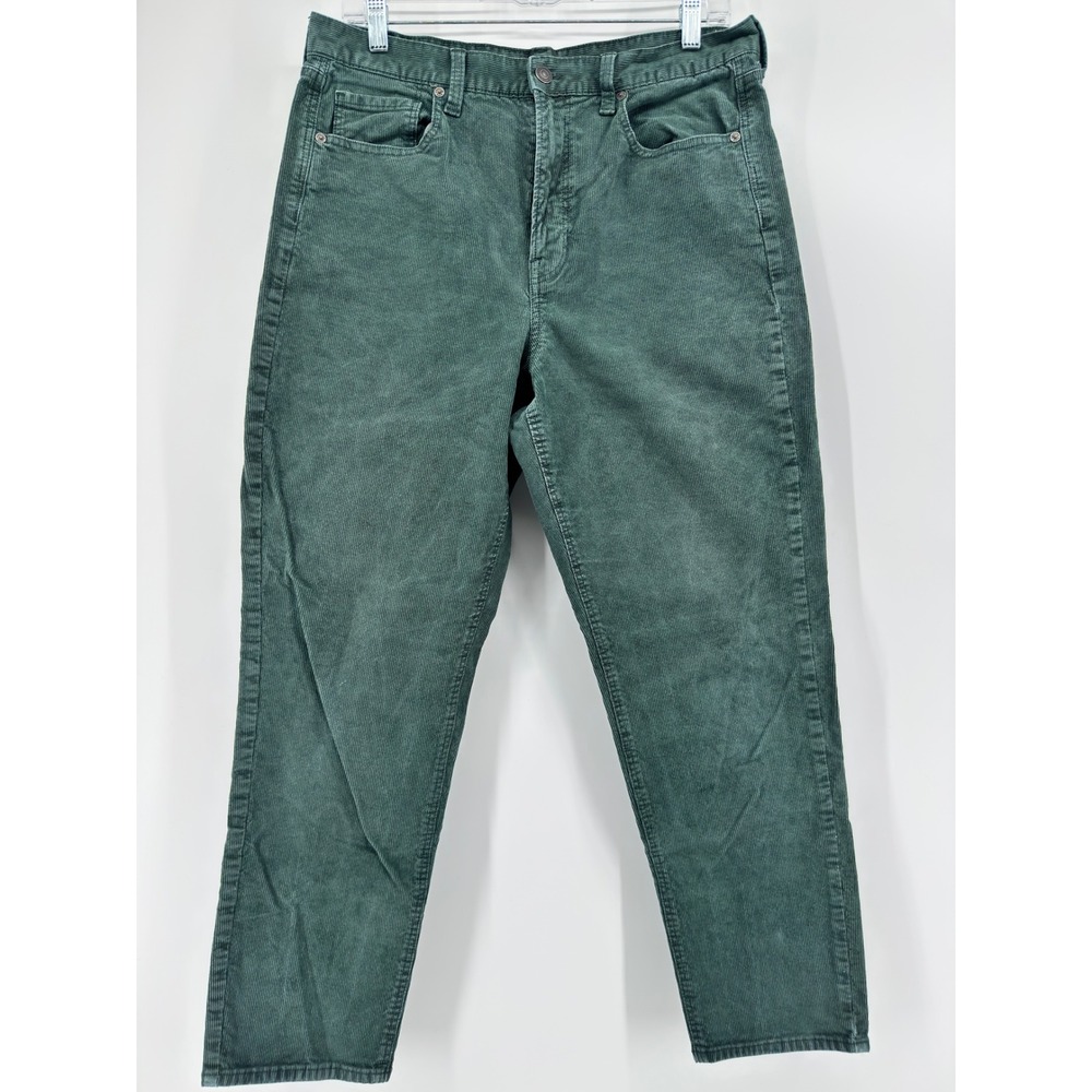 American Eagle Green Super Stretch Corduroy Pants Womens 12 Regular High Rise